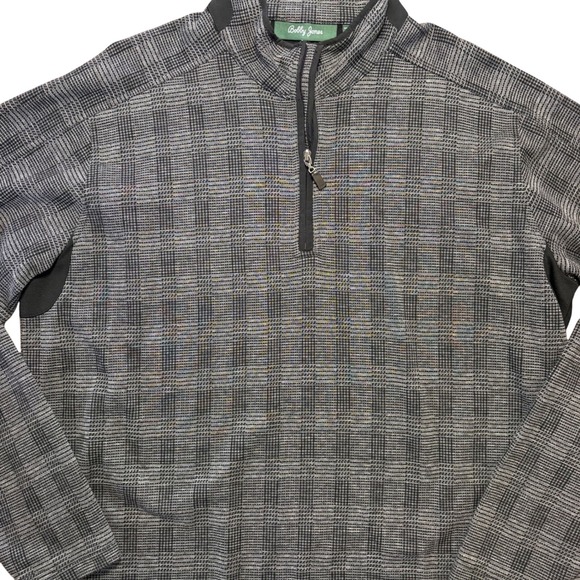 Bobby Jones Gray‎ Black Plaid 1/4 Zip Pullover Men's Size XL - Picture 3 of 5